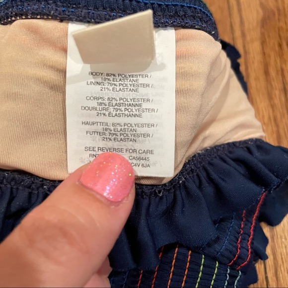 Crewcuts rainbow smock bikini top blue size 14 - Picture 6 of 7